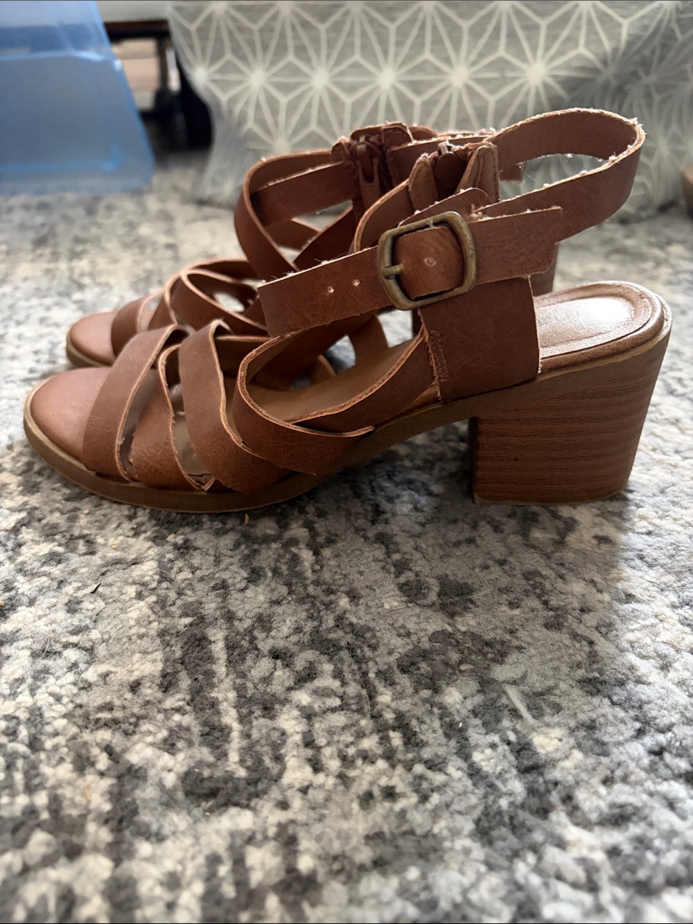 Maurices Brown Strappy Block Heel Sandals
